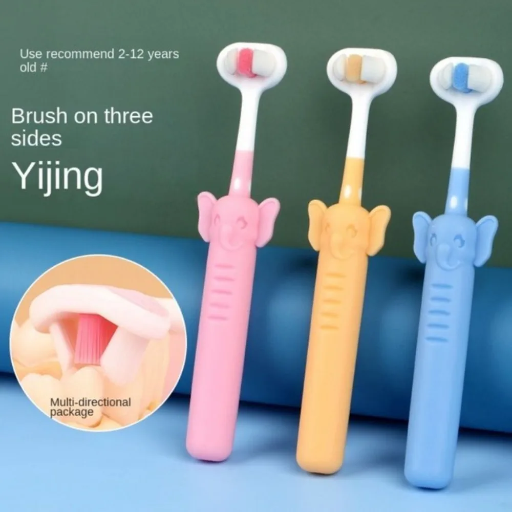 

PP+PBT Cartoon Manual Teeth Brush Soft Fur Cleaning Massage Children's Soft Bristled Toothbrush Three Sided Brush