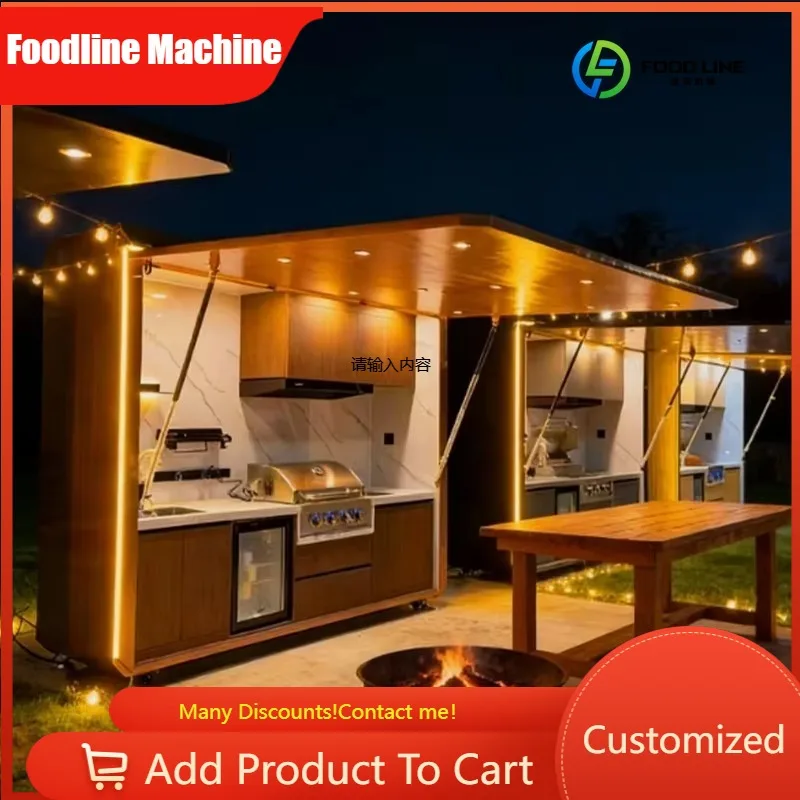 Outdoor Mobile Kitchen BBQ Solar Powered Waterproof Stainless Steel Multi-Functional Modern Design for Bathroom & Gym Use