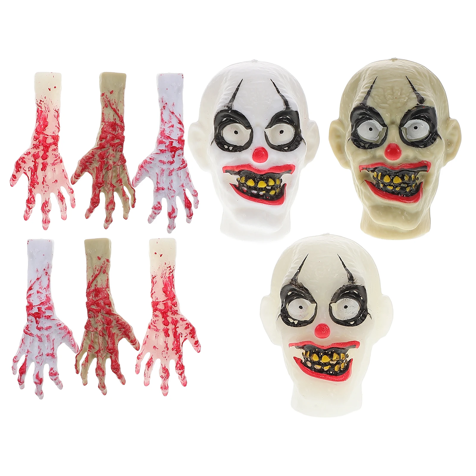 

Ghost Hand Head Halloween Decor Atmosphere Props Luminous Decoration Body Part Cosplay Plastic