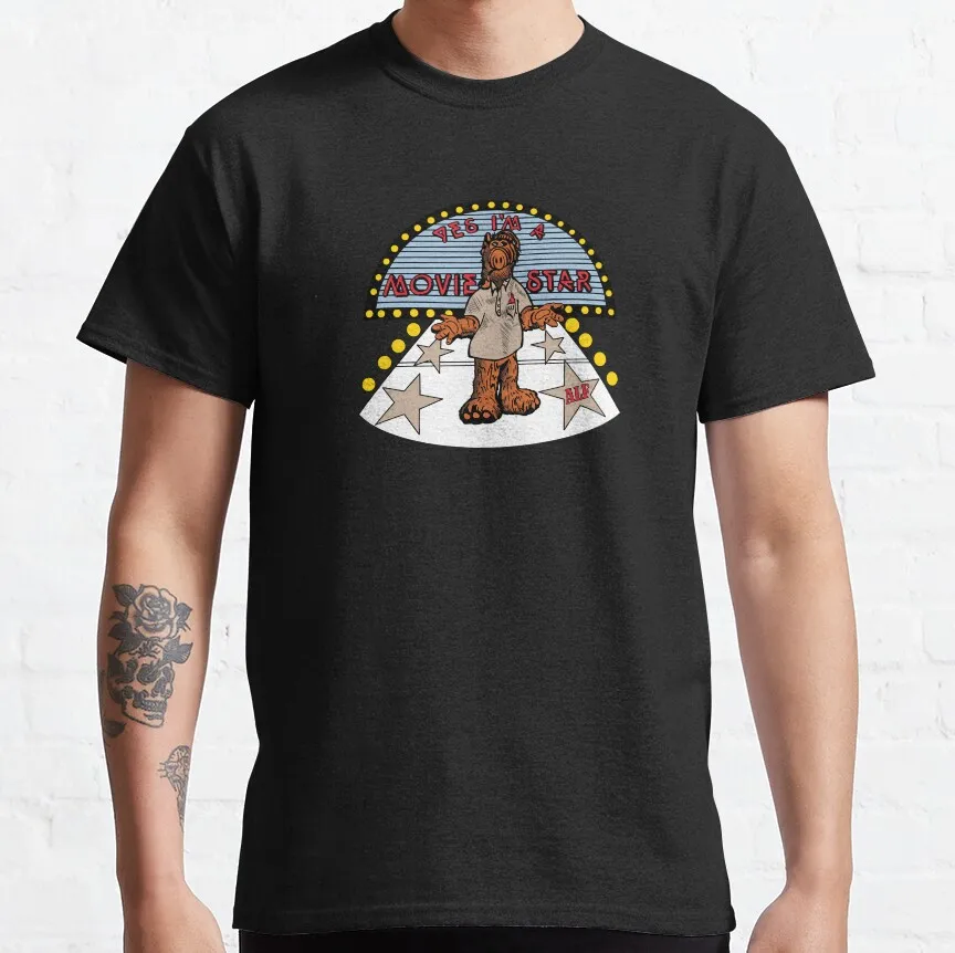 Yes I'm a Movie Star 80s Cartoon graphic t shirts Retro Style alien ALF Character TV Show Unisex t shirt Adult all size S-6XL