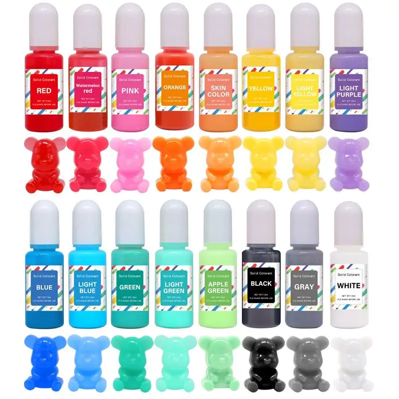 10ML Macaron Solid Color Epoxy Resin Pigments 16 Colors Liquid Colorant Dye DIY Making Crafts Jewelry Making Accessories