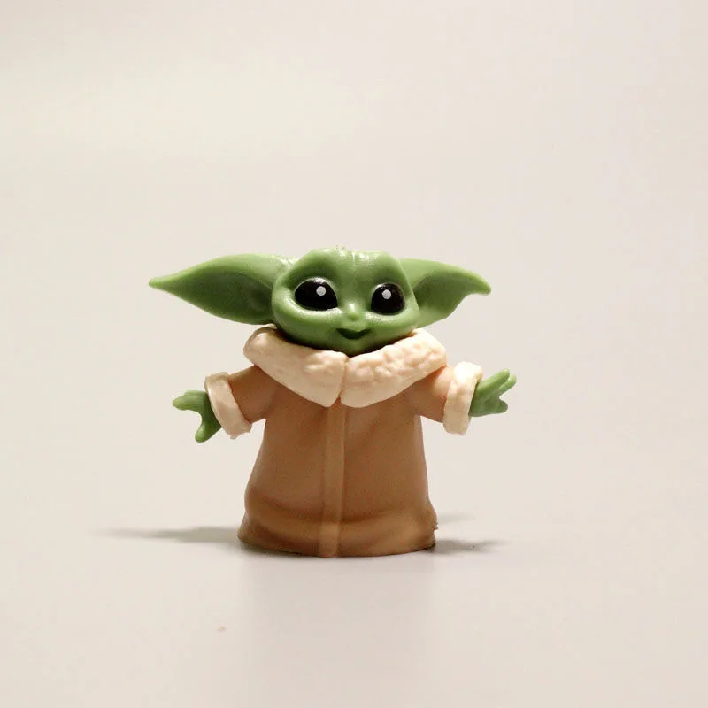 Cute Baby Yoda Grogu Star Wars Mandalorian Alien Action Figure, Black&White Samurai Model, Car Decor, Adult Collect Gift