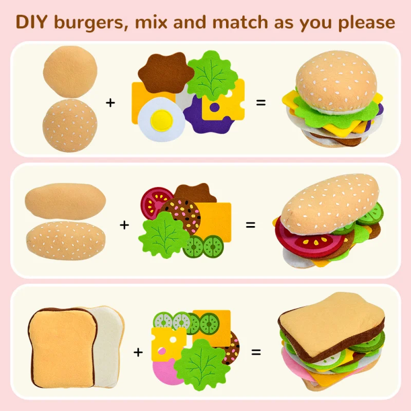 28 قطعة ورأى الغذاء برغر ساندويتش الغذاء مجموعة الأطفال التظاهر باللعب الغذاء ساندويتش لعب الأطفال المطبخ لعب الأدوار الهدايا #4
