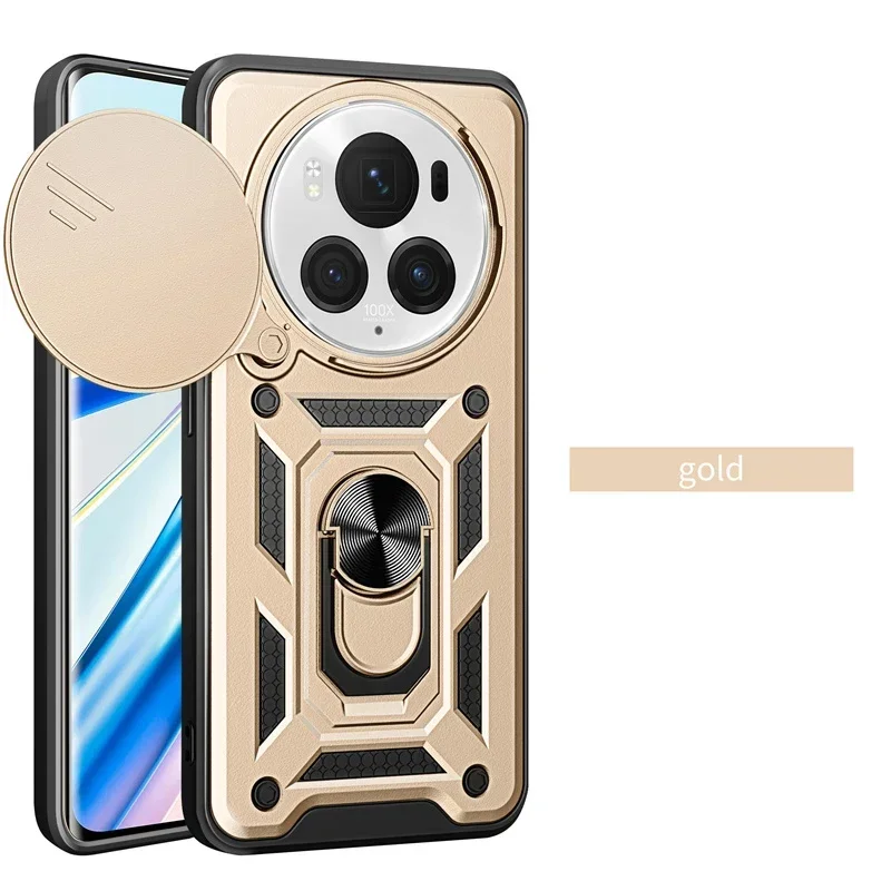 

Чехол для Honor Magic 6 7 Pro 5 4 Lite 4G 5G с магнитным кольцом, чехол для телефона, слайд для камеры, военный класс, броня, защитный силиконовый чехол