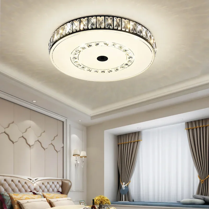 SANDYHA الحديثة جولة كريستال LED تجهيزات ضوء السقف نابضة بالحياة غرفة المعيشة لهجة المحيطة غرفة الطعام أنيق غرفة الاطفال ديكور