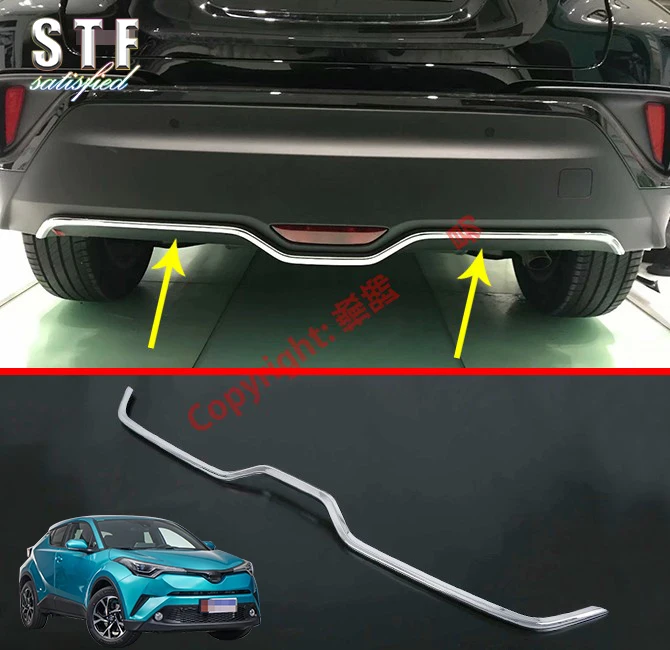 ABS Chrome Rear Bumper Cover Trim For Toyota C-HR CHR 2017 2018 2019 Car Accessories Stickers