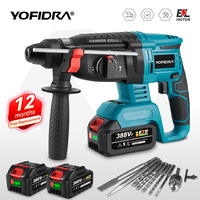 YOFIDRA 26mm Brushless Electric Hammer Drill Cordless Multifunctional Rechargeable Power Tools For Makita 18-21V Battery Pin