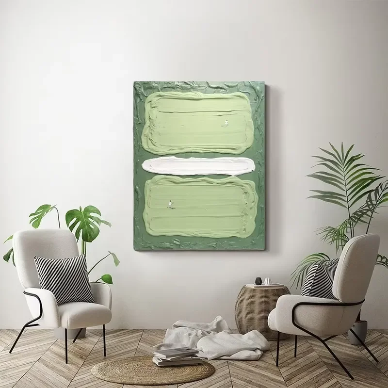 JZ Abstract Texture Home Decor Artwork 3D Hand Canvas Poster Handpainted Custom Oil Painting Wabi-Sabi Wall Art