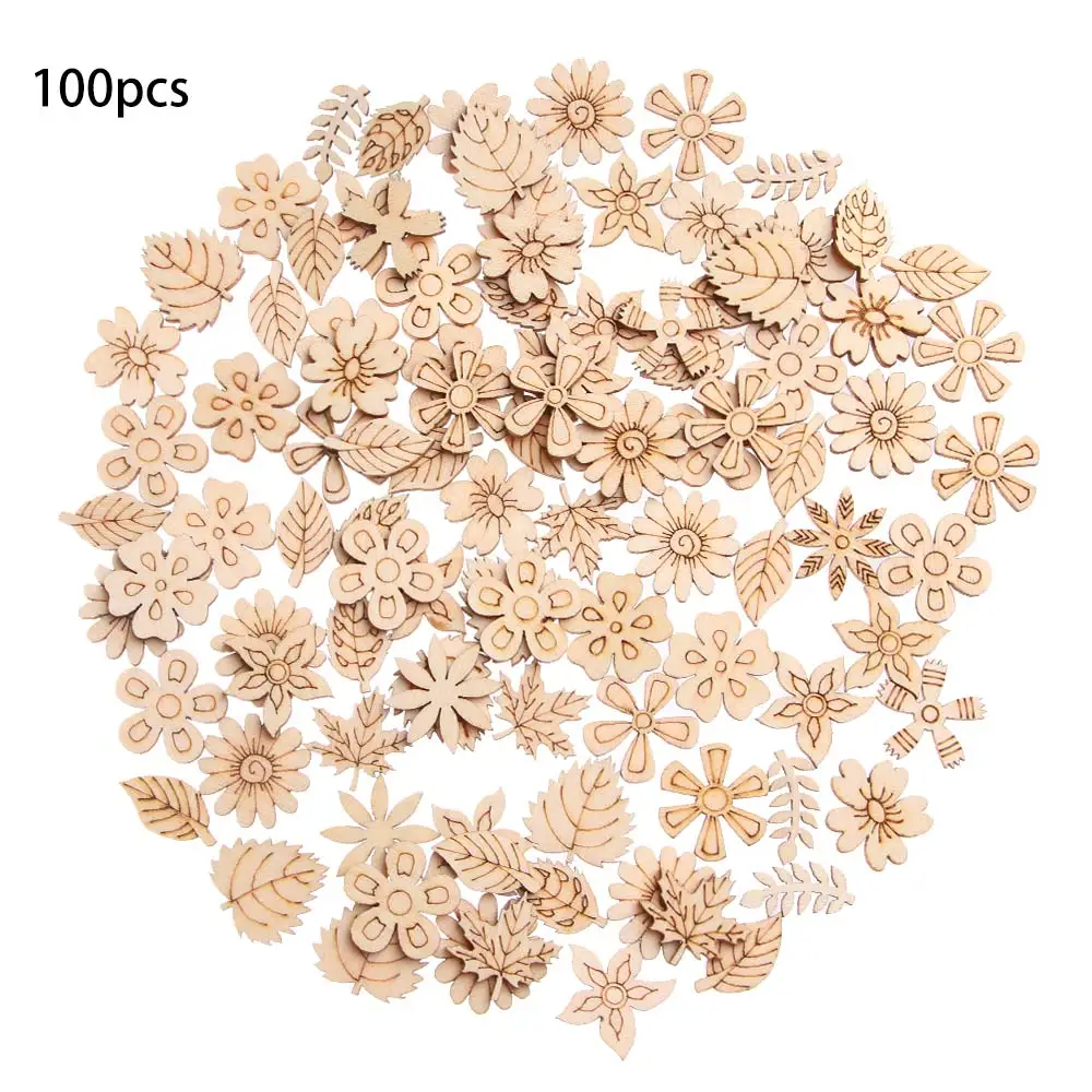 Small 100pcs DIY Paint Natural  Gift Wooden Decoration Wood Slice Doodle Educational  Scrapbooking Embellishments