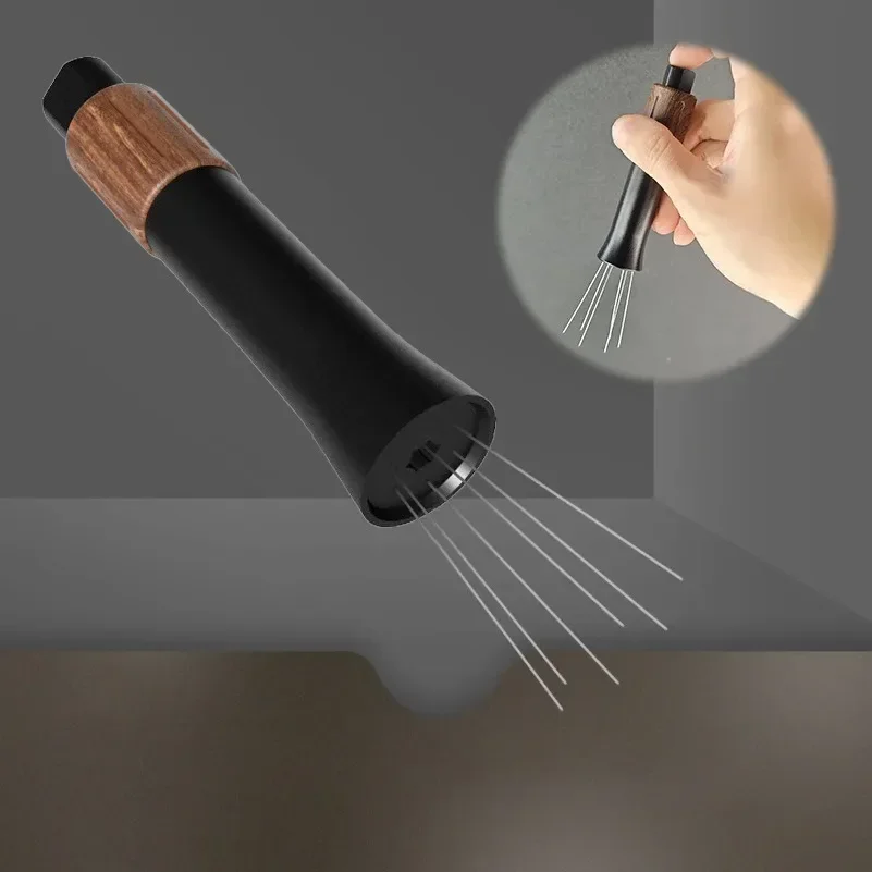 Stainless Steel Coffee Tamper Needles with Base Press-type Powder Collecting Needle Evenly Distributes Powder Coffee Accessories