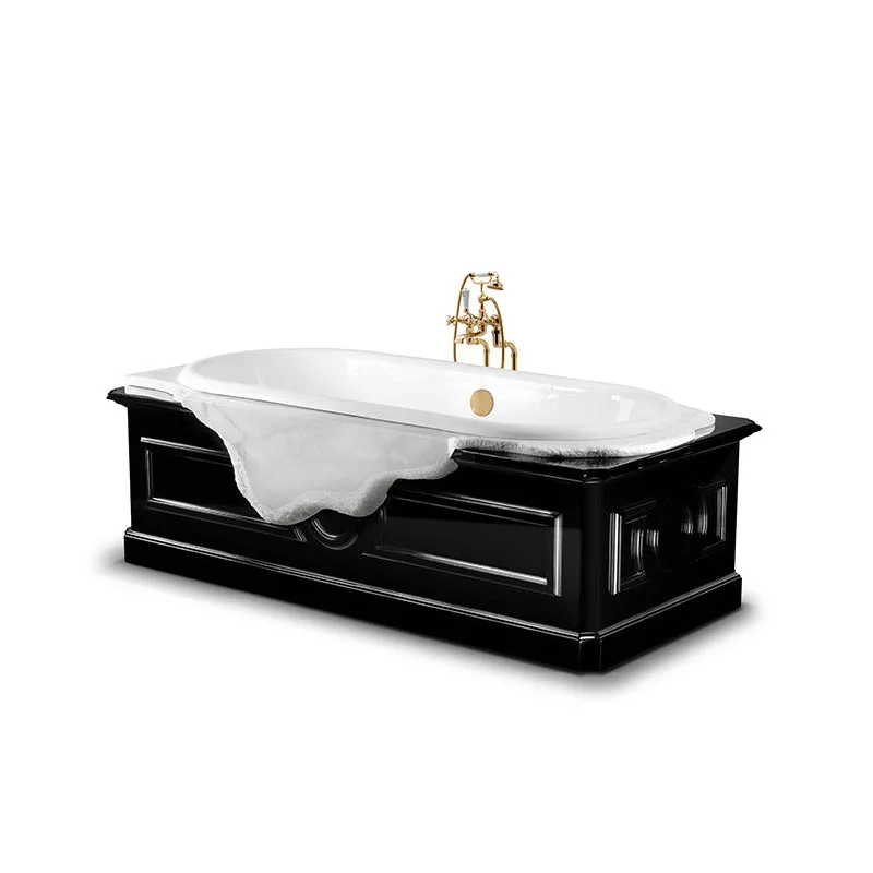 Ceramic scratch-resistant, easy-to-clean bath, embedded bathtub with faucet, hotel high-end bath sink