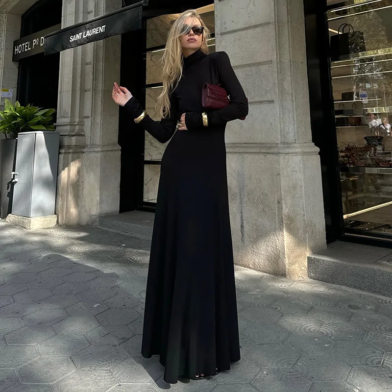 Off The Shoulder Pleated Women's Bandage Dress Long Sleeve Party Gown Gergeous Black Sheath Slim Evening Skirt Newest In Stock