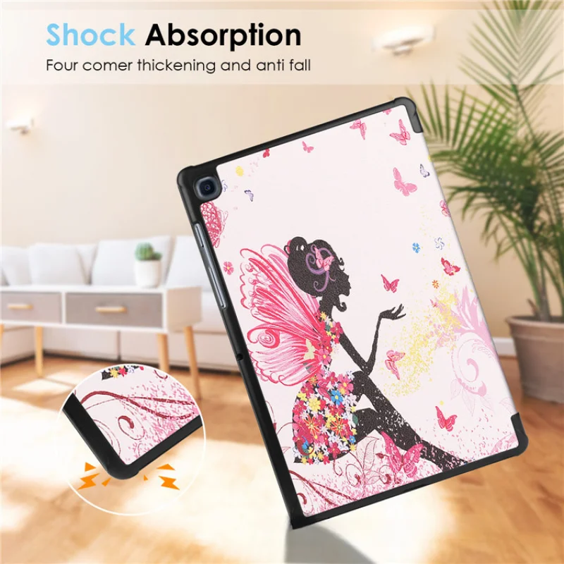 FOR Samsung Galaxy Tab S10 FE Plus S9 FE Case Tri-fold Stand Multi-Color Shockproof Tablet Cover