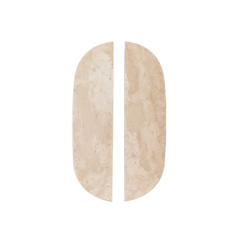 خمر باب الأثاث درج مقبض فاخر البيج الأصفر الترافرتين حجر الرخام مقبض خمر مقبض مخزن ديكور المنزل