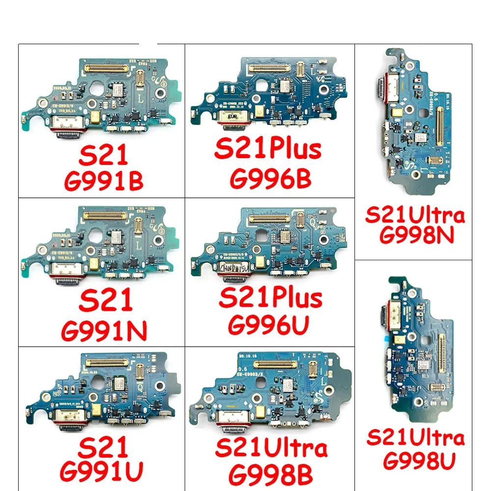 New For Samsung S21 Plus Ultra G991U G991B G991N G996B G998U G998B G998N USB Connector Charging Port Flex Cable Mic Board