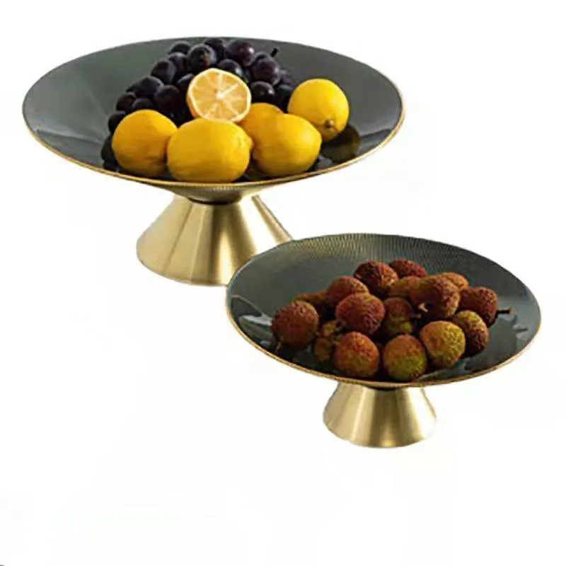 Household living room coffee table tray Nordic light luxury high-end multi-style glass fruit plate