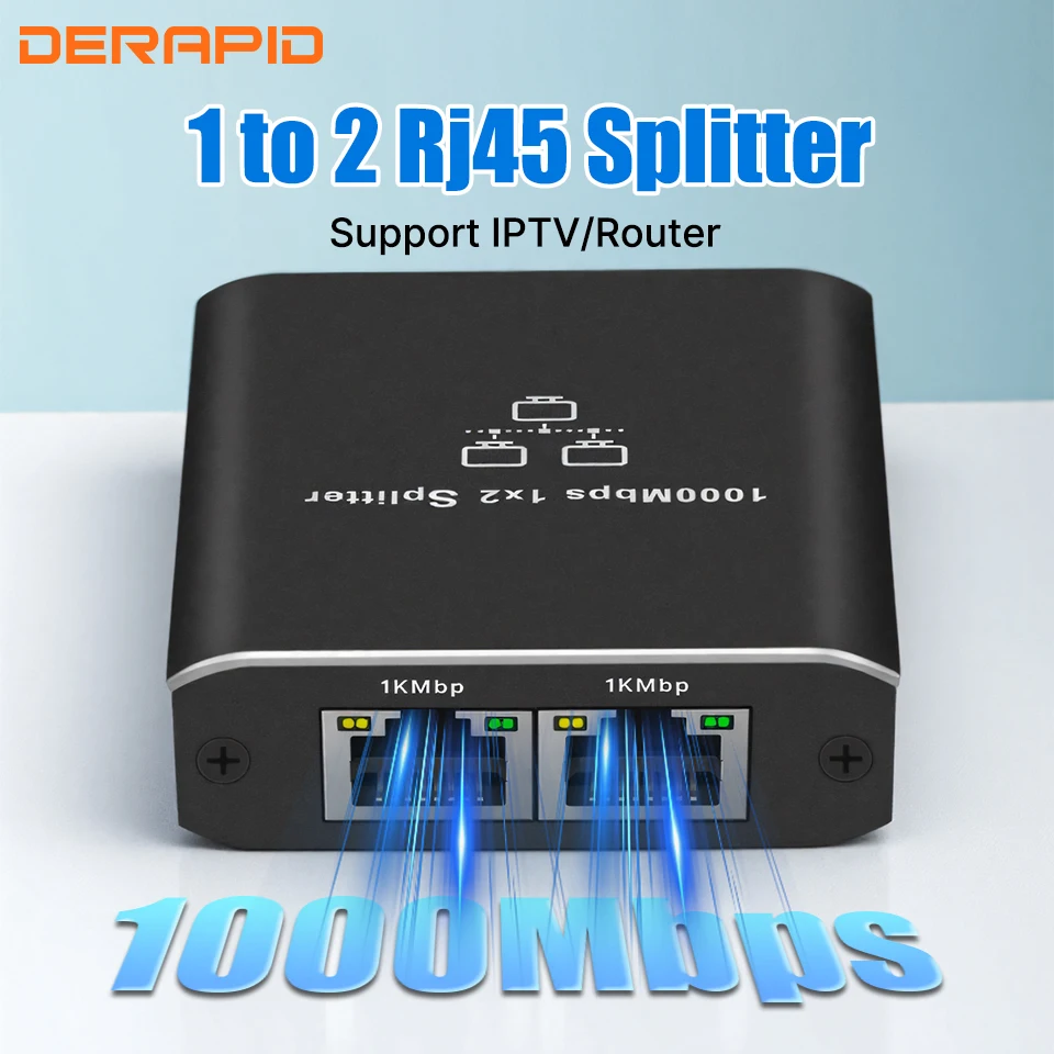 

Gigabit Ethernet Switch Rj45 Splitter LAN Gigabit Extension Adapter 1000Mbps Network Connector 1to2 For PC Laptop TV Box Router