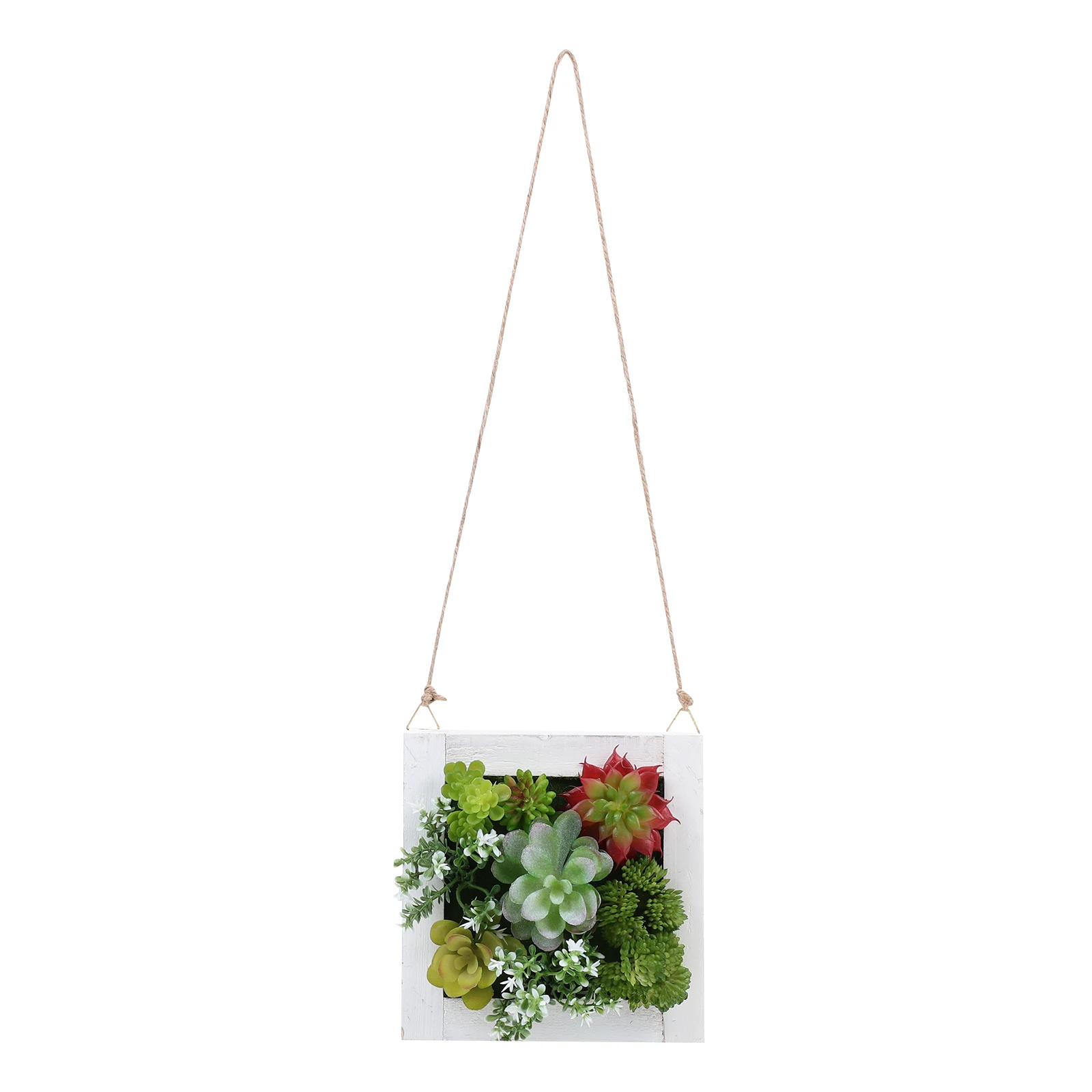 

Succulent Plants Pendant 14x14 Faux Plastic Hanging Wall Decor Lightweight Indoor Fence Garden Art Plant Adornment