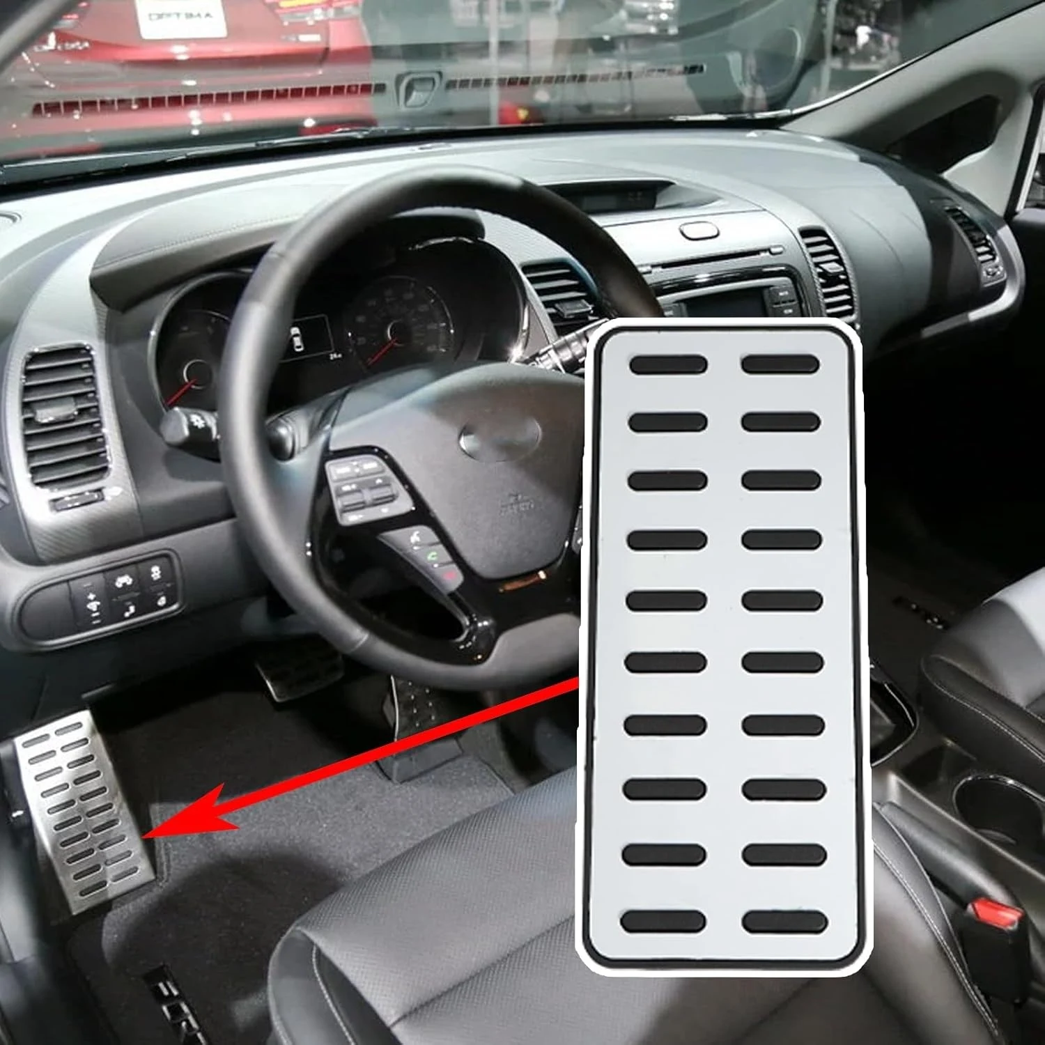 

1 PCS Car Foot Rest Pedal Cover for Hyundai Elantra i30 Santa Fe Tucson KIA Optima K5 etc Footrest Accessories