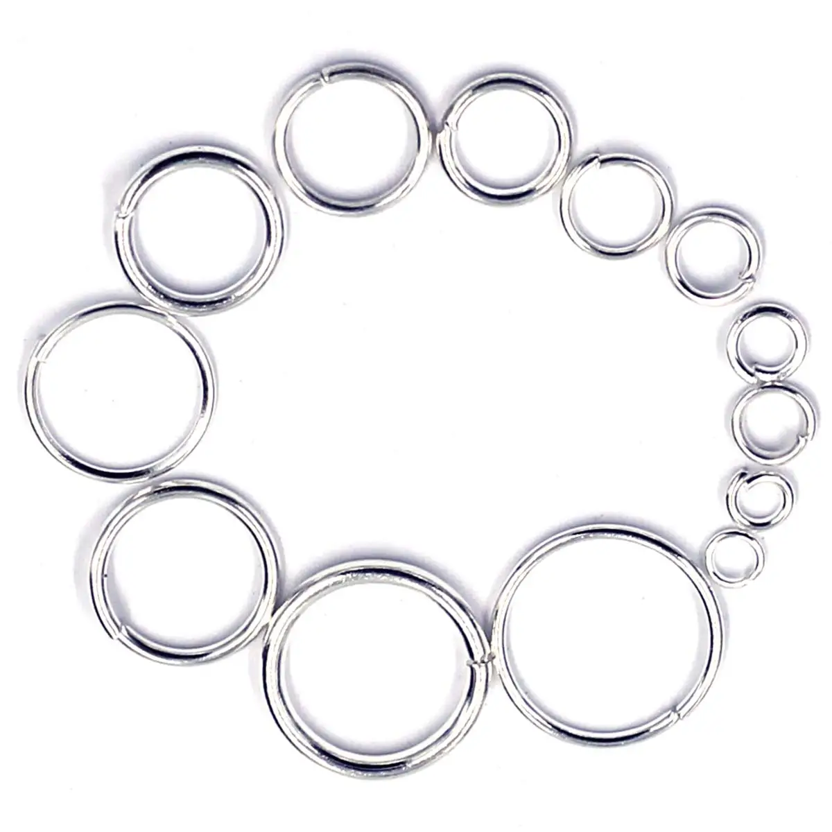 3000PCS Silver Plated Round Open Split Jump Rings Multi-size 3-12mm DIY Crafts Pendants Jewelry Making Accessories Material Pack