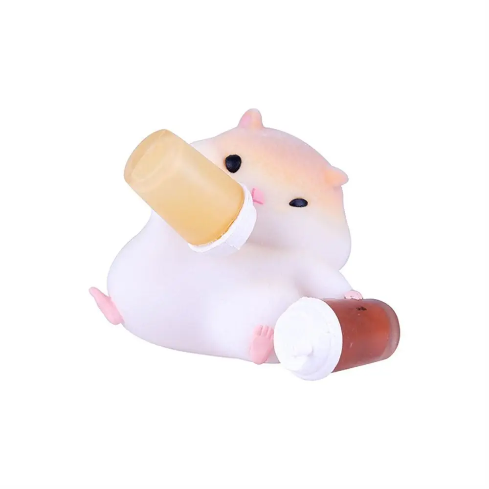 Cute Cartoon Gourmet Hamster Figures Animals Collectible Toys Children Birthday Gifts Dashboard Car Interior Decoration