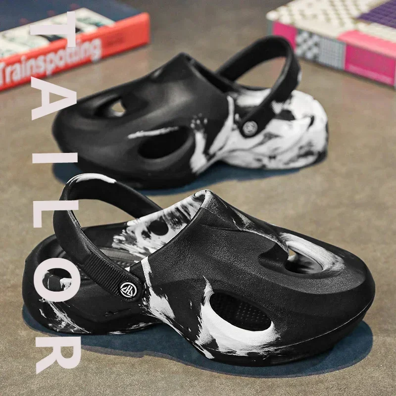 شباشب صيفية للرجال منصة مموهة أحذية خارجية صنادل شاطئ للرجال ناعمة من مادة EVA في الأماكن المغلقة