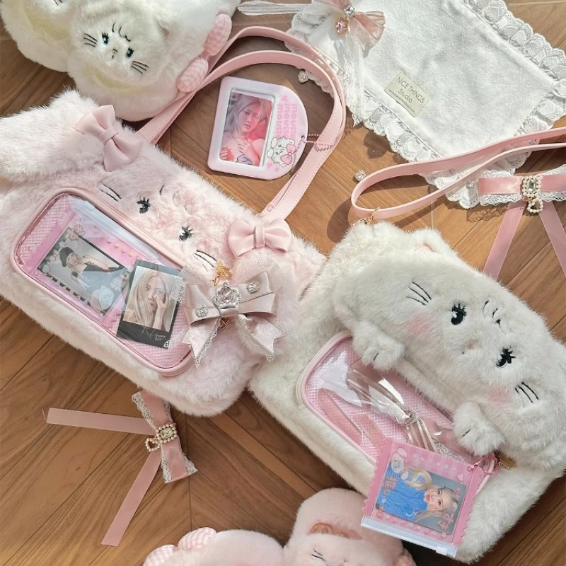 Original Japanese and Korean Sweet Fashion Plush Shoulder Bag New Girl's Sweet Kawaii Rabbit Ear Large Capacity Casual Backpack
