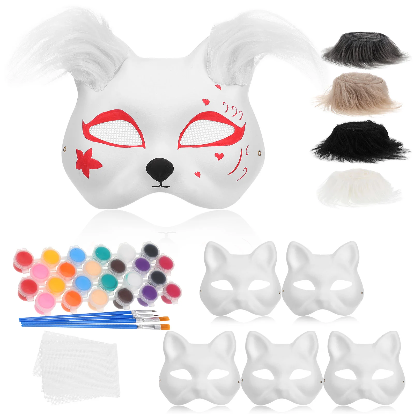 

1 Set Craft Masks Decorative Cat Masks Paper Blank Masks Unpainted Paper Masks Coloring Masks Masquerade Party Masks Half Masks