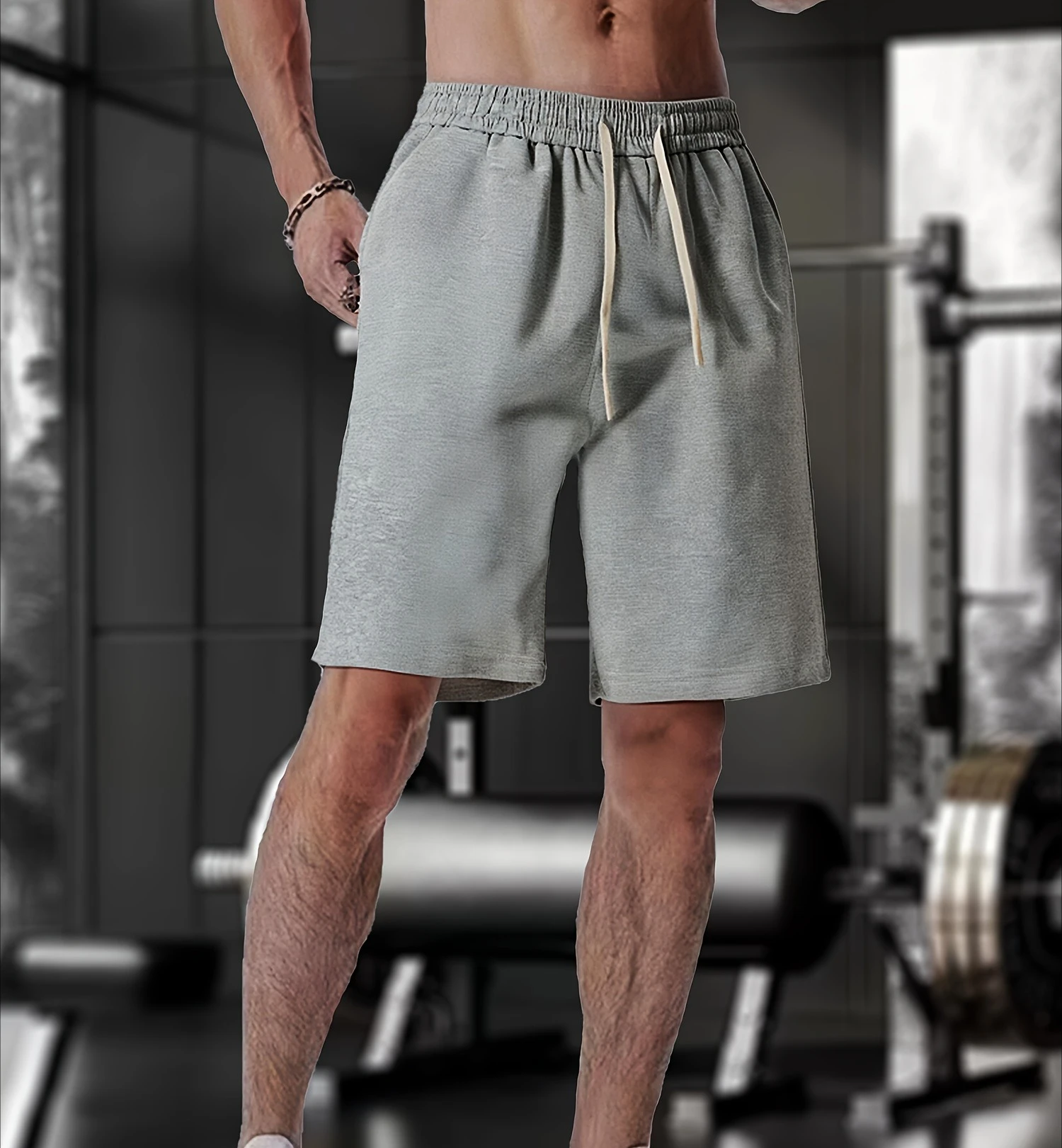 

Мужские летние спортивные шорты, однотонные, простые, модные, универсальные, подходят для фитнеса, занятий спортом, отдыха дома.