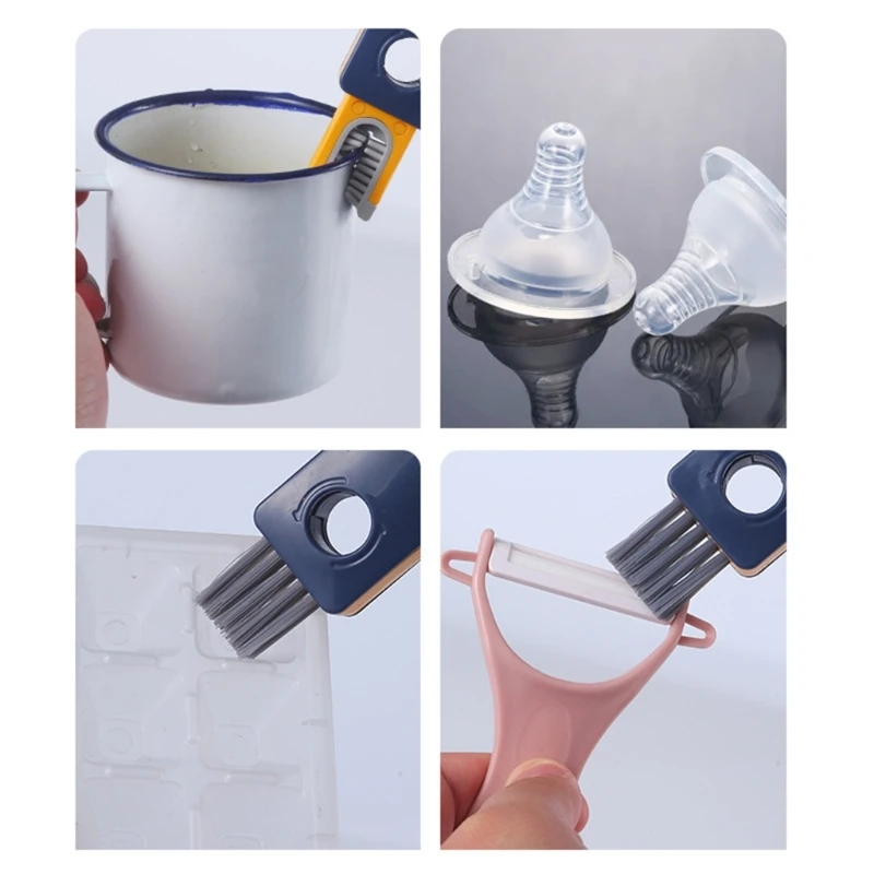 4 in 1 Scrubbing Brush with Extendable Handle Cup Cleaning Brush Set 360° Rotating Brush for Home Kitchen Dining Clean