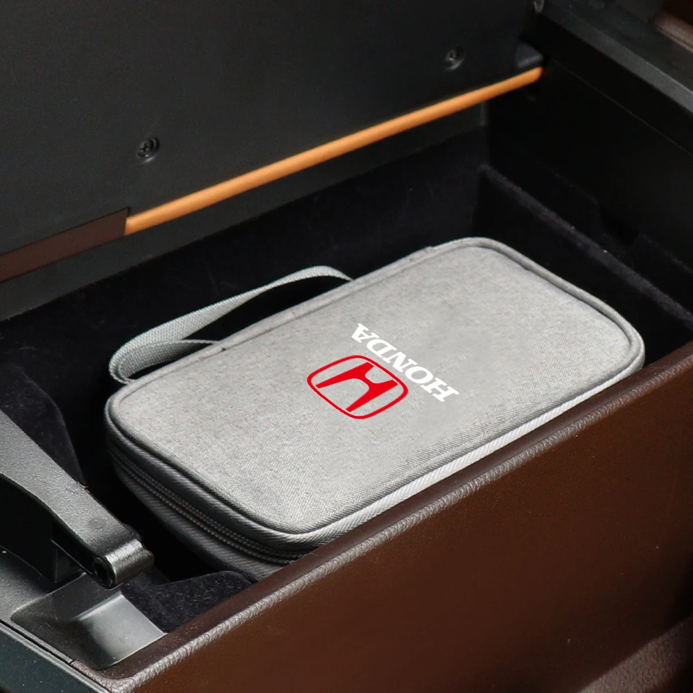 

Сумка для хранения электронных аксессуаров и логотипов для тюнинга автомобиля, аксессуары для хранения в авто для Honda Civic 10-го и 11-го поколений, HR-V, Jazz, City, Fit, CR-V