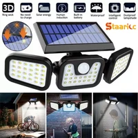 STAARICC Led Solar Light Outdoor Motion Sensor Human Induction Adjustable Head IP65 Waterproof Solar Security Light Wall Light