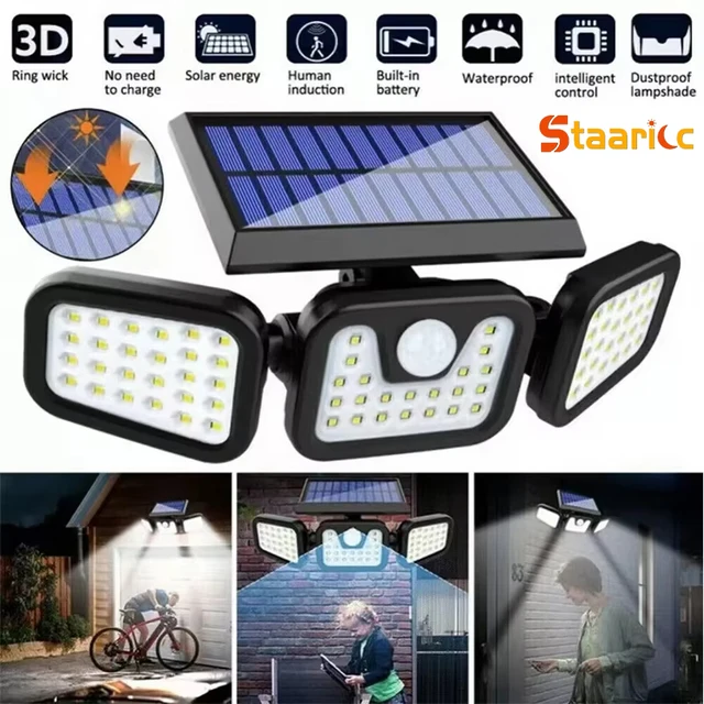 STAARICC Led Solar Light Outdoor Motion Sensor Human Induction Adjustable Head IP65 Waterproof Solar Security Light Wall Light STAARICC Led Solar Light Outdoor Motion Sensor Human Induction Adjustable Head IP65 Waterproof Solar Security Light Wall Light