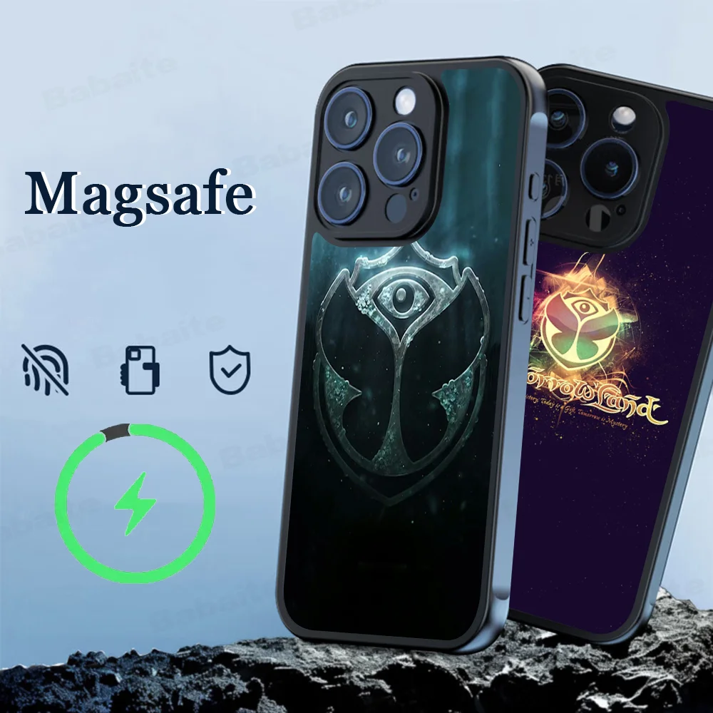 

Music Festival T-Tomorrowlands Phone Case Magesafe Magnetic Wireless Charge Case For IPhone 16 11 12 13 14 15 Pro Max Plus Mini