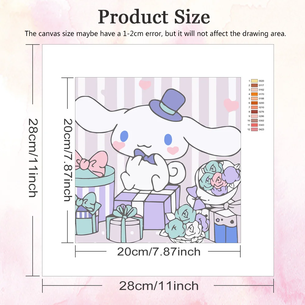 Sanrio Cinnamoroll DIY Paint-by-Numbers Framed Canvas Kit 2