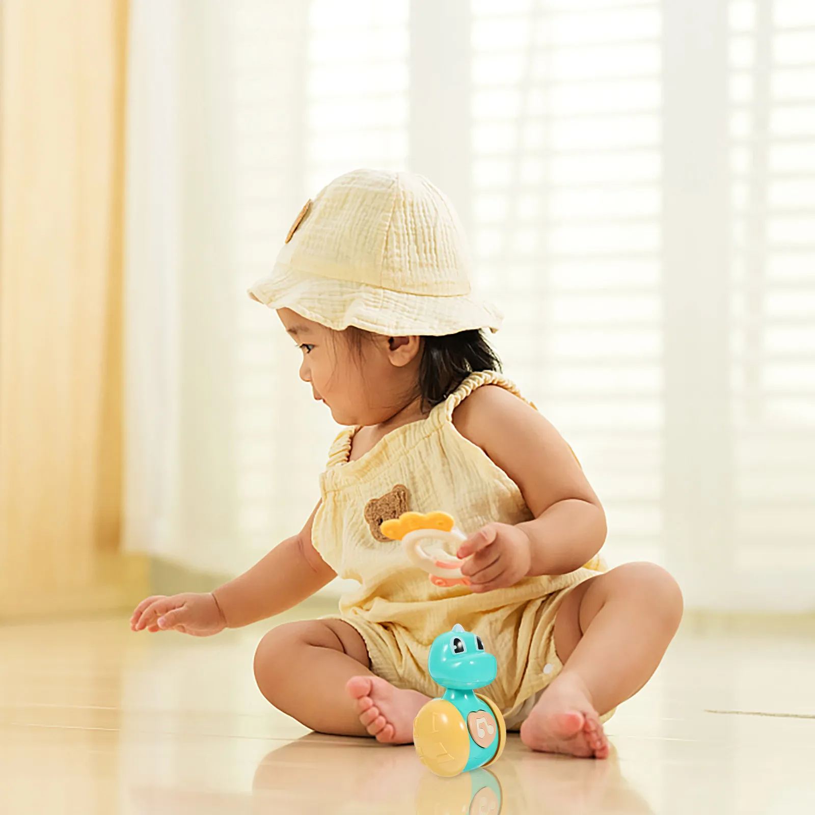 

Baby Dinosaur Tumbler Wobbling Educational Balance Trainer Infant Soothes Hand Eye Coordination Early Development Gift