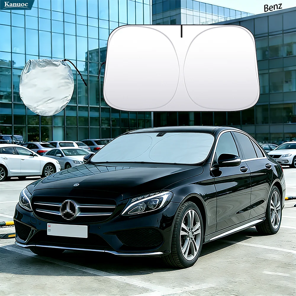 

Солнцезащитный козырек на лобовое стекло для Mercedes Benz C-класса W204 W205 2000-2023, складной, защищает от УФ-лучей