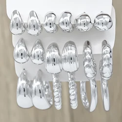 European and American cross-border new fashionable and simple women's earrings creative personality C-shaped CCB water droplet
