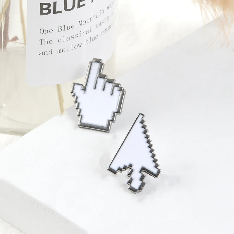 Classical Pixel Window Icon Mouse Enamel Pins Pointer Click Old Desktop Computer Monitors Hand Arrow Cursor Badges Brooch Gift