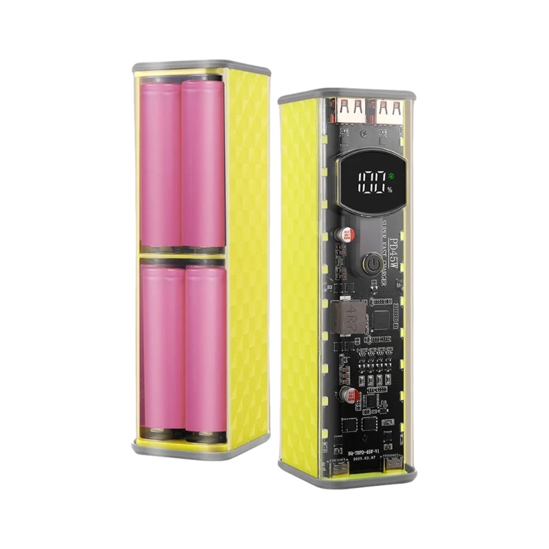 

U55B High Capacity 8x18650 Battery Storage Box 45WPD Fast Chargers Transparents Case Outdoor LED Lighting