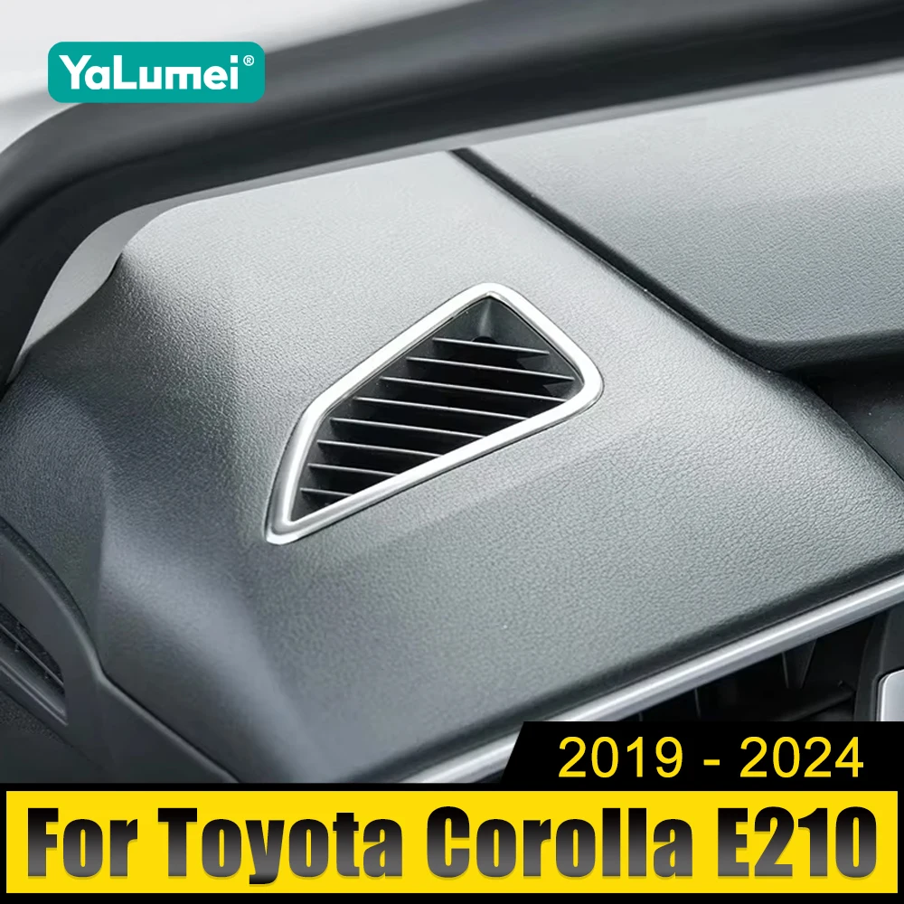 Stainless Car Dashboard Air Conditioning Vent Outlet Trim Cover Stickers For Toyota Corolla E210 2019-2021 2022 2023 2024 Hybrid