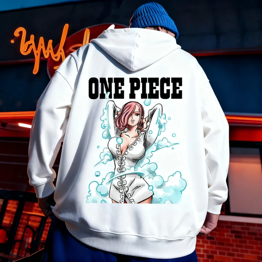

New ONE PIECE Nami Luffy Yamato Vinsmoke Reiju Autumn Harajuku Hoodie Cotton Oversized Fitness Retro Street Casual Loose Hoodie