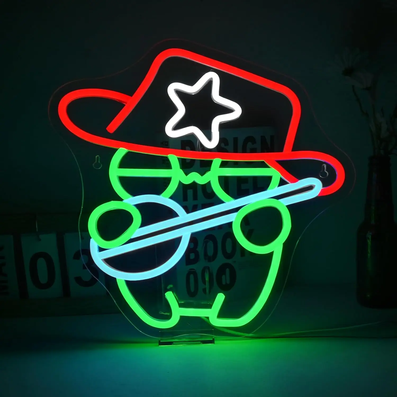 

Неоновая вывеска «Ковбой-лягушка» с USB-питанием, регулируемая LED-подсветка, настенный декор для спальни, игровой комнаты, гостиной, подарки на день рождения