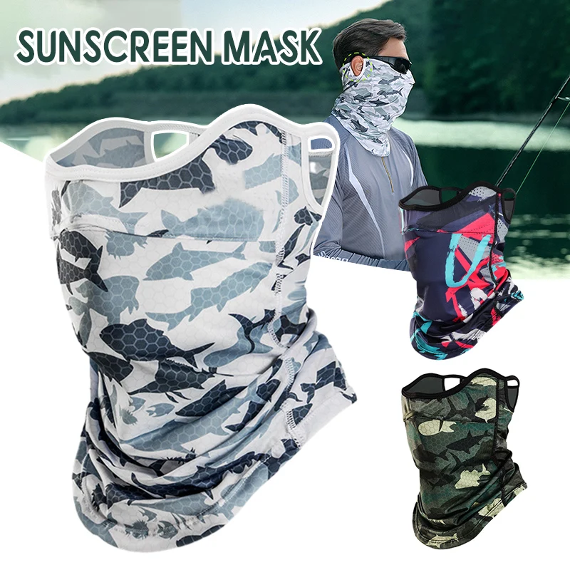 Printed Sun Protection Ear Hanging Mask Personalized Face Protective Cover For Hiking Climbing