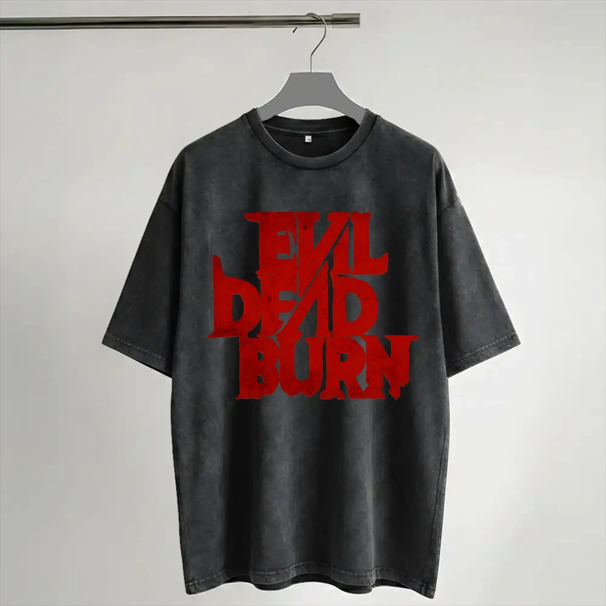 Harajuku Washed Shirts Evil Dead Burn Merch Novelty T-Shirts High Street  Streetwear Short Sleeve Printed Tees