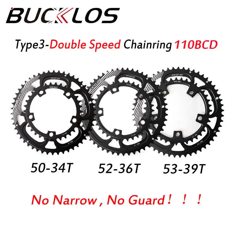 BUCKLOS 110BCD Chainring Road Bike 50-34T 52-36T 53-39T Double Bicycle Chain Wheel for Shimano Crankset 9/10/11S Bike Crown