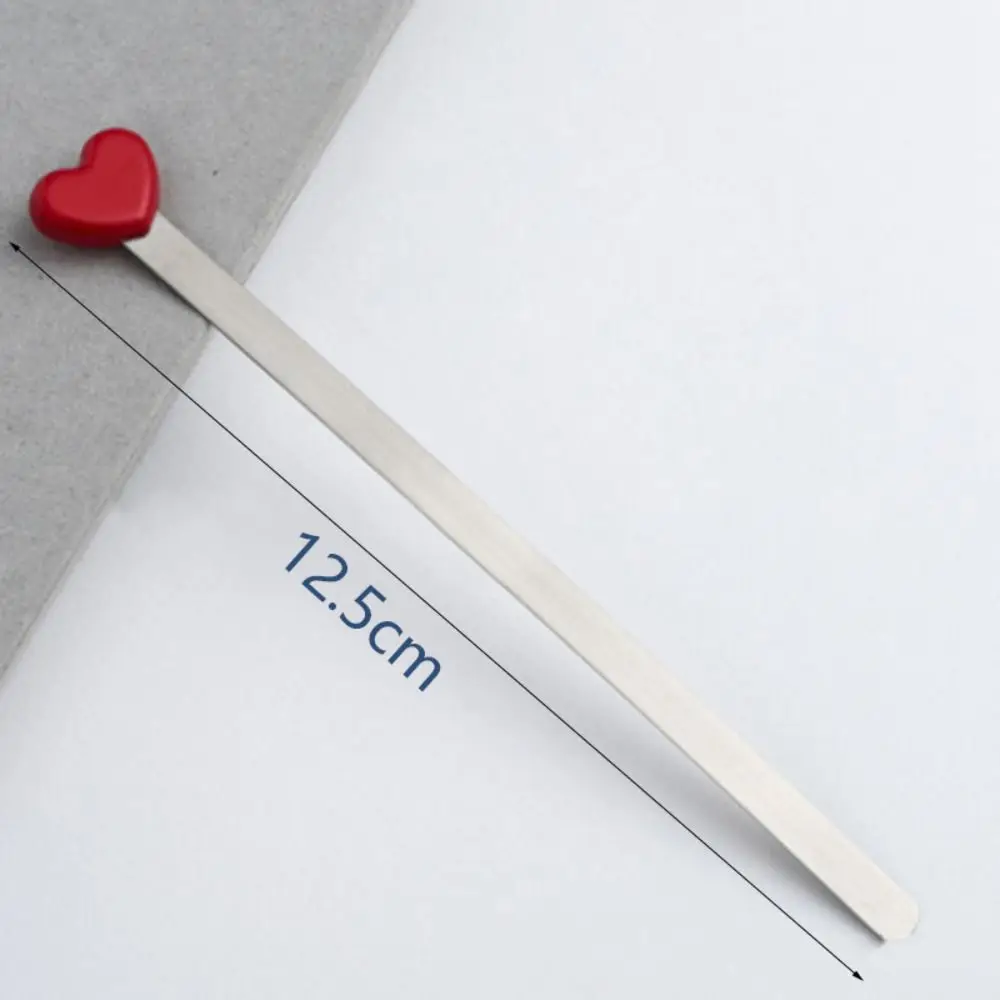 Love Heart Metal Bookmark Pagination Mark Couple Bookmark Red Sliver Beautiful Auxiliary Reading Tool School Office Supplies