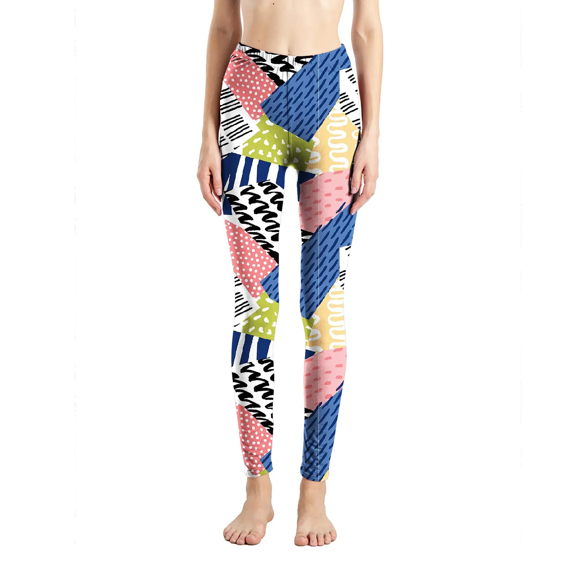 High Waist Leggings Women Colorful Digital Print Sexy Leggings Stretch Workout Push Up Trousers Fitness Pants Seamless Trousers