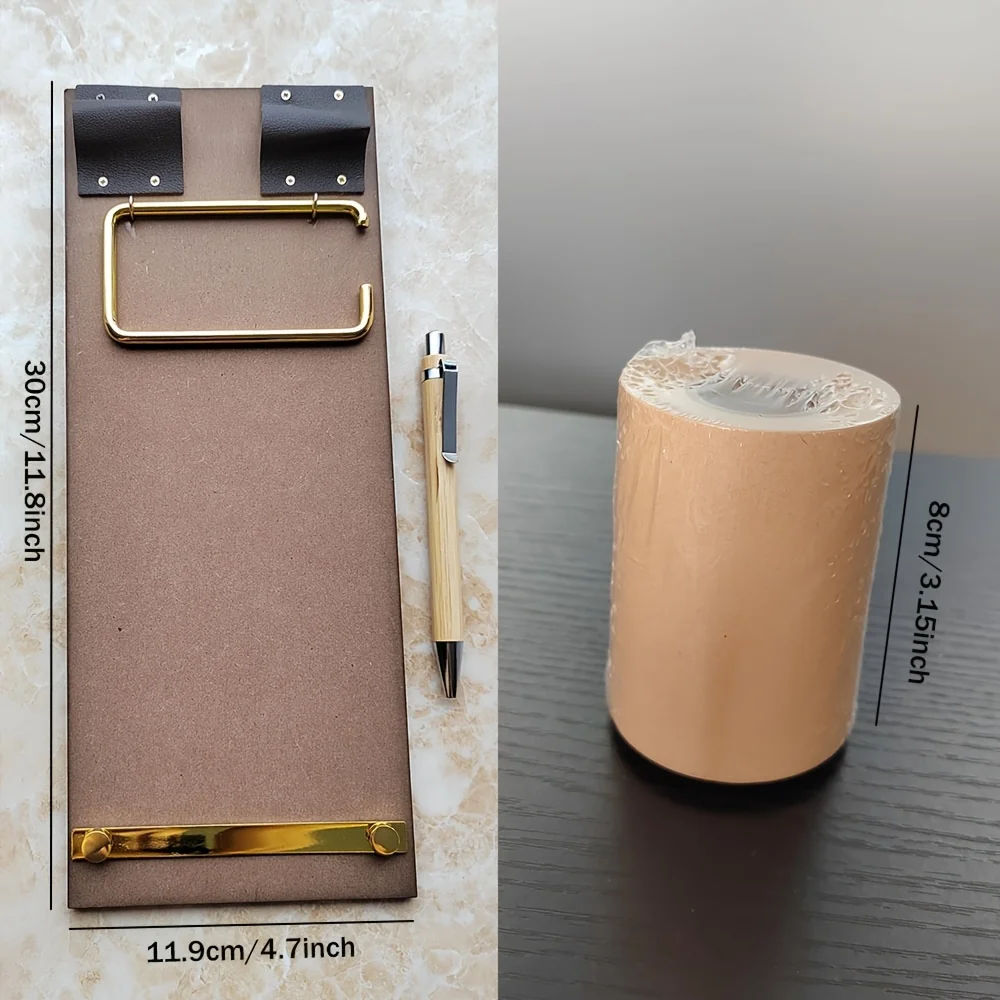 Portable Memo Writing Board with Bamboo Pen Holder, Tearable Note Design for Office Home Creative Projects Family Organization