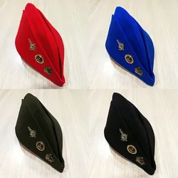 Former Soviet Song and Dance Troupe Sailor Pointed Boat Hat Russian Dance Cap Stage Performance Metal Jewelry Navy Beret